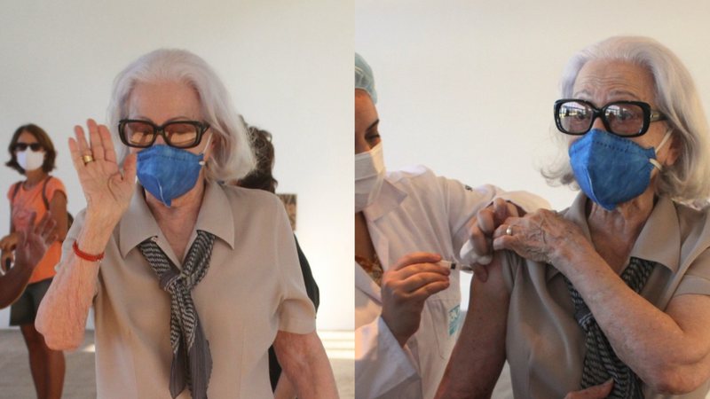 Fernanda Montenegro recebe segunda dose da vacina aos 91 anos - Reprodução / Adão / AgNews