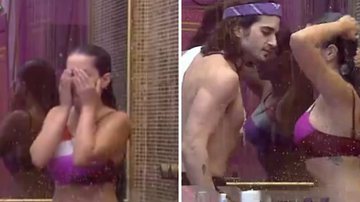 BBB21: Fiuk flerta, entra no banho e protagoniza beijo fake com Juliette: "Tentação!" - Reprodução/TV Globo