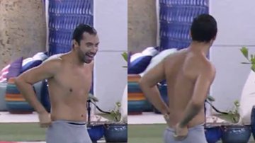 BBB21: Cachorrada! Ao vivo, Gilberto abaixa a cueca e mostra o bumbum após Fiuk voltar do Paredão - Reprodução/TV Globo