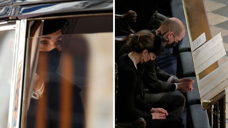Getty Images - Sofisticada, Kate Middleton usa joia da coleção pessoal da rainha Elizabeth II no funeral de príncipe Philip