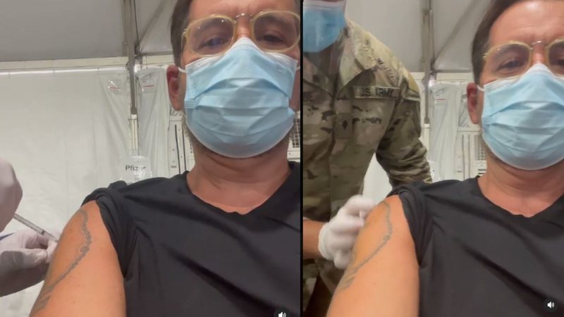 Nos EUA, Leandro Hassum recebe a segunda dose da vacina contra Covid-19: "Injeção da vida" - Reprodução/Instagram