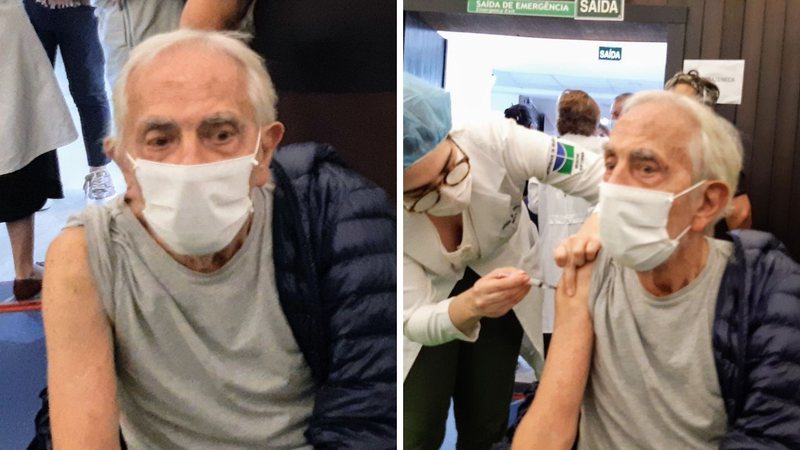 Aos 84 anos, Paulo José emociona fãs ao fazer raríssima aparição durante vacinação contra a Covid-19 - AgNews