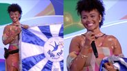 Natália recebeu o convite para desfilar na Beija-Flor ao vivo por Tadeu Schmidt na Globo - Reprodução/TV Globo