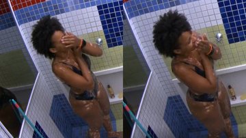 Natália se assustou com Eliezer enquanto tomava banho no BBB22 - Reprodução/TV Globo