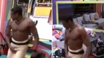 BBB22: Paulo André segura a mala em momento ousado e fãs se chocam: "Anaconda" - Reprodução/TV Globo