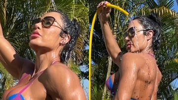 Gracyanne Barbosa toma banho de mangueira - Reprodução/Instagram