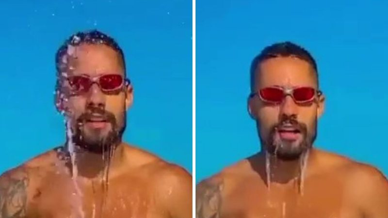 Que calor! Bil Araújo sensualiza usando sunga branca e exibe corpão musculoso todo molhado: "Chama o bombeiro" - Reprodução/Instagram