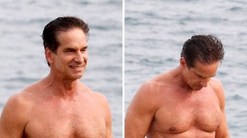 O ator tirou a tarde para treinar e aproveitou para fazer umas fotos em uma praia do Rio de Janeiro; veja - Reprodução/ AgNews