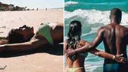 Carol Peixinho agarra Thiaguinho e mostra cintura mínima de biquíni: "Coberta de sal" - Reprodução/Instagram