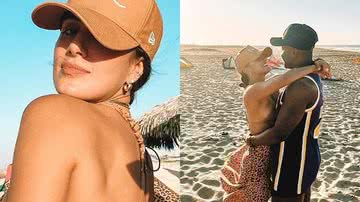 Carol Peixinho ostenta corpão de biquíni nude em dia de praia com Thiaguinho - Reprodução/Instagram