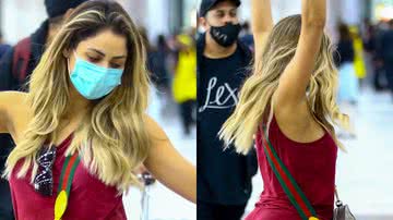 Lexa dança em pleno aeroporto e calça colada chama atenção para bumbum - AgNews/Vitor Pereira