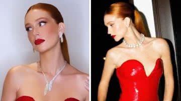 Marina Ruy Barbosa marca curvas a bordo de vestido vermelho e decote choca: "Escândalo" - Reprodução/Instagram