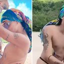 De topless e fio-dental, Pabllo Vittar dança com a mãe e exibe bumbum gigante - Reprodução/Instagram