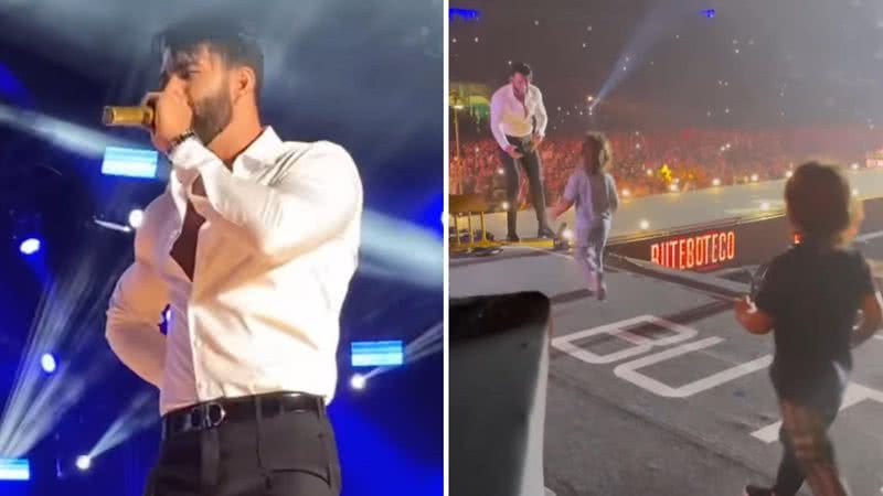 Filhos de Gusttavo Lima invadem palco durante show e carisma rouba a cena - Reprodução/Instagram