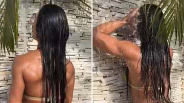 Gracyanne Barbosa se refresca na ducha e causa com bumbum fervoroso: "Na nuca" - Reprodução/Instagram