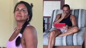 Gretchen sensualiza de maiô rosa e deixa marido babando em vídeo - Reprodução/Instagram