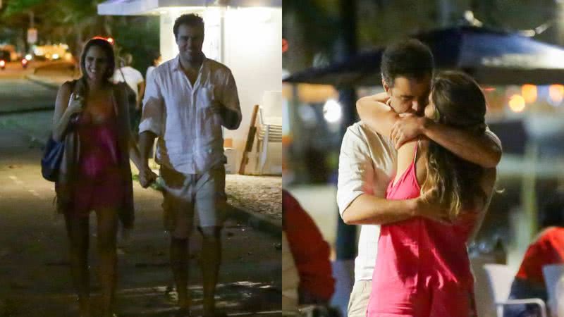 Joaquim Lopes e a esposa trocam beijão quente em 'vale night' sem as gêmeas - Victor Chapetta e Fabrício Pioyani/AgNews