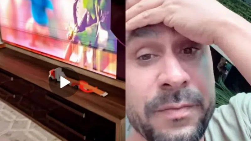 Julio Rocha é expulso da casa dos sogros após filho destruir TV de R$ 10 mil - Reprodução/Instagram