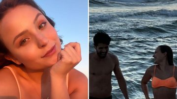 Acompanhada, Larissa Manoela empina o bumbum e puxa a calcinha em banho de mar - Reprodução/Instagram