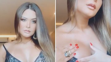 Geisy Arruda sensualiza de lingerie transparente e acaricia os seios: "Salivei" - Reprodução/TV Globo