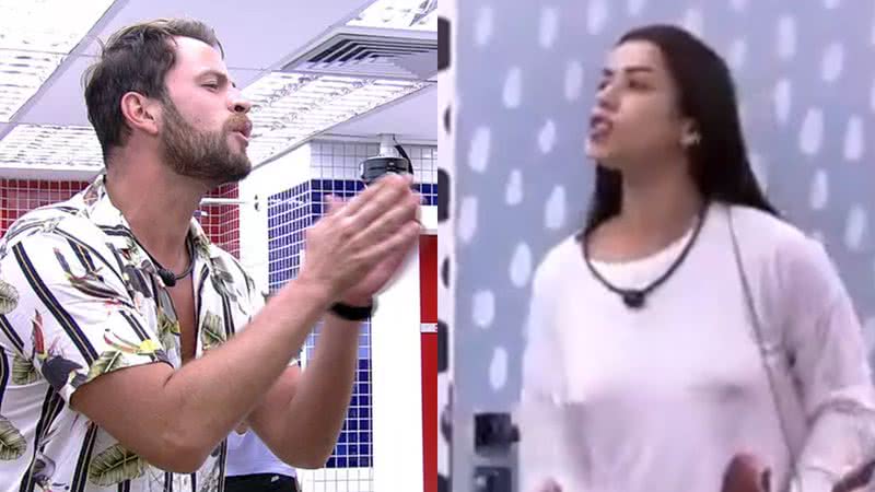 Gustavo e Larissa quebram o pau após indiretas - Reprodução/TV Globo