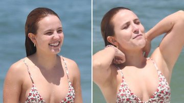 Larissa Manoela vai de fio-dental à praia e surge molhadinha após banho de mar - AgNews