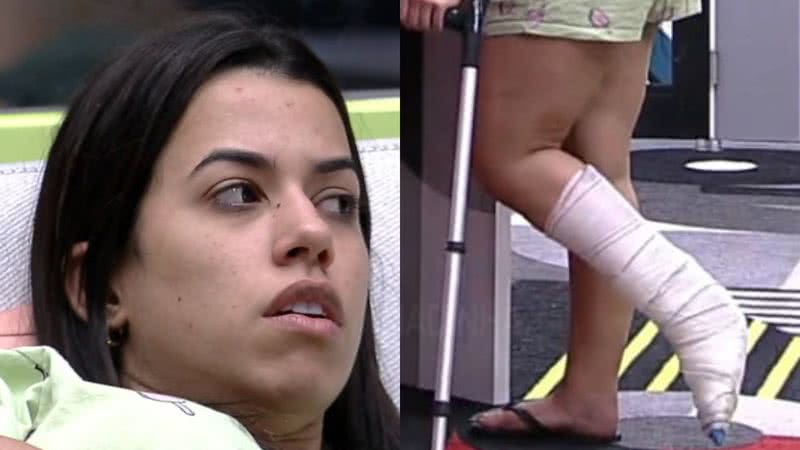 BBB22: Com o pé enfaixado, Larissa recebe diagnóstico médico: "Preocupada" - Reprodução/TV Globo