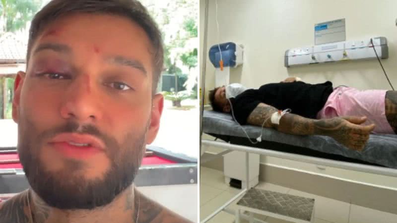 O cantor Lucas Lucco sofre acidente e explica o que teve uma lesão grave; confira imagens do artista e sua declaração - Reprodução/TV Globo