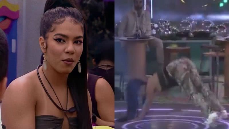 BBB22: Maria se empolga demais e deixa top cair na pista de dança: "Seu peito!" - Reprodução/TV Globo