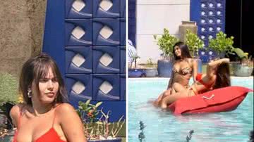 Espetáculo! Sisters vão à piscina e corpaço de Thais rouba a cena em biquíni vermelho: "Linda demais" - Reprodução/TV Globo