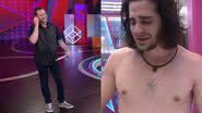 BBB21: Ao vivo, Tiago Leifert não aguenta e cai na risada com Fiuk chorando após noite de edredom com Thaís - Reprodução/TV Globo