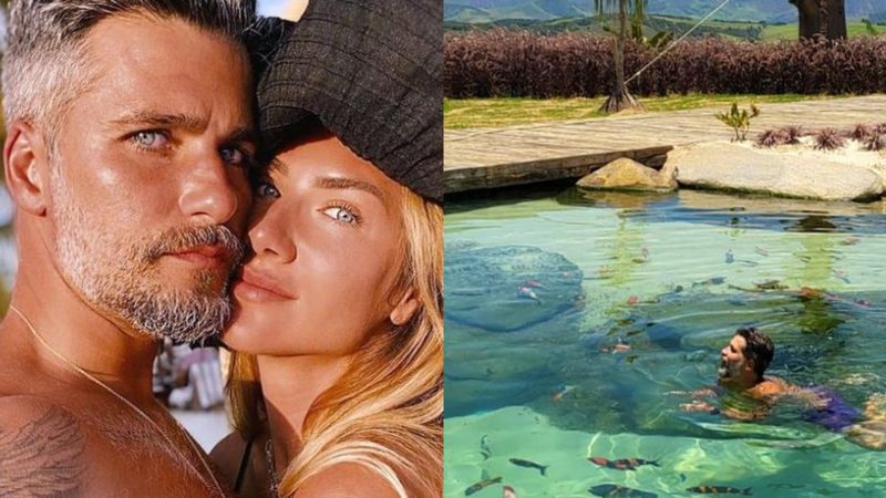 Bruno Gagliasso nada com peixes em lago da família e espanta fãs - Reprodução / Instagram