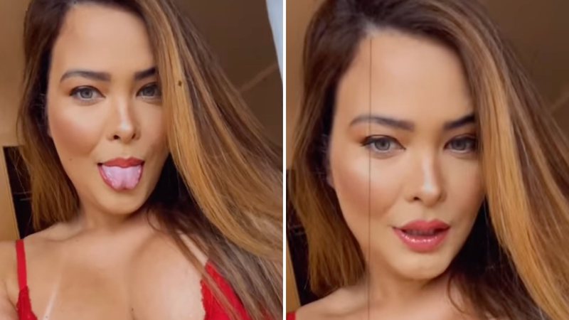 Geisy Arruda provoca fãs com lingerie vermelha e decote no limite: "Salivei" - Reprodução/Instagram