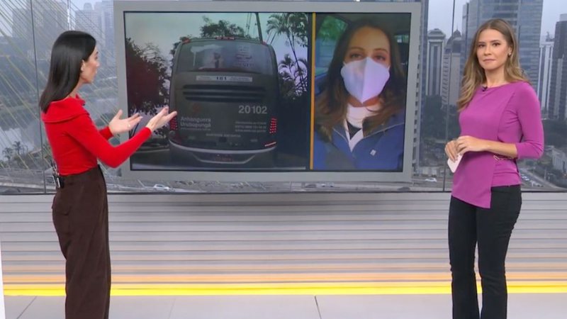Equipe do 'Bom Dia SP' é atingida por ônibus e gera situação assustadora ao vivo - Reprodução/Instagram