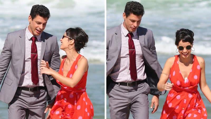 Cauã Reymond e Andréia Horta protagonizam beijão na praia em gravação da nova novela das 9 - Ag News