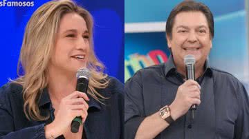 Fernanda Gentil quebra protocolo e cita Faustão ao rasgar elogios a Tiago Leifert: "Comandou por muitos anos" - Reprodução/TV Globo