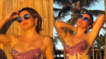 Aos 47 anos, Flávia Alessandra surge banhada pelo sol em praia paradisíaca e arranca elogios de maiô: "Sereia!" - Reprodução/Instagram