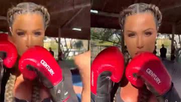 De calcinha fio-dental, Gracyanne Barbosa ostenta corpão saradíssimo durante treino de boxe: "Nocauteada" - Reprodução/Instagram