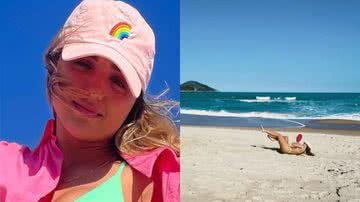 No Rio de Janeiro, ex-BBB Rafa Kalimann leva tombo feio enquanto jogava frescobol com amigos na praia - Reprodução/Instagram