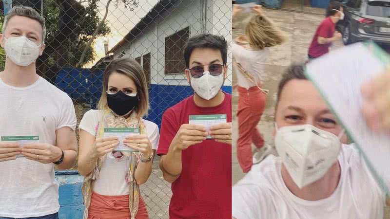 Sandy, Lucas Lima e Junior Lima são vacinados contra Covid-19 e celebram felizes da vida: “Emoção indescritível” - Reprodução/Instagram