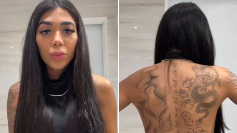 Que coragem! Irmã de Gabigol fecha as costas com tatuagens até o quadril: "Tá doendo" - Reprodução/Instagram