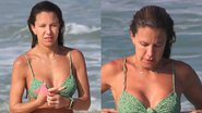 Apresentadora do 'Esporte Espetacular', Bárbara Coelho deixa cantinho da virilha aparecer na praia - AgNews/Fabricio Pioyani