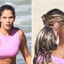 Isabella Santoni troca beijos, posa para fotos e exibe corpo perfeito em praia no Rio - AgNews