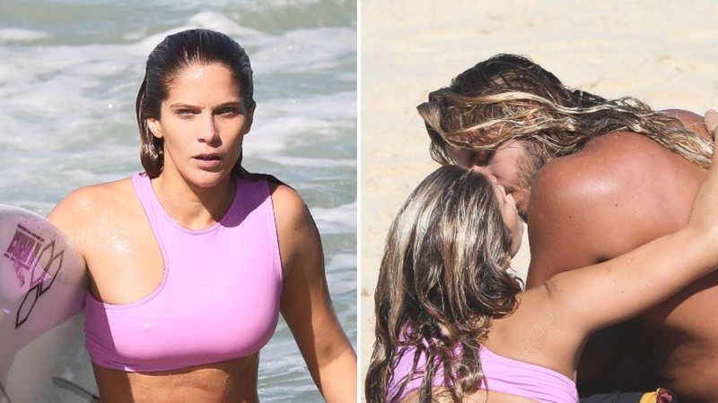 Isabella Santoni troca beijos, posa para fotos e exibe corpo perfeito em praia no Rio - AgNews