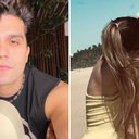 Que pegada! Luan Santana agarra a namorada no meio da praia e fãs babam: "Casalzão" - Reprodução/Instagram