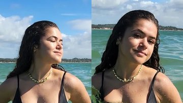 Maisa Silva se refresca com maiô super decotado e causa - Reprodução/Instagram
