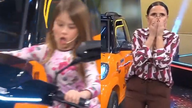 Menina de 6 anos acelera moto e mãe se desespera em programa de TV: "Tragédia" - Reprodução/Twitter