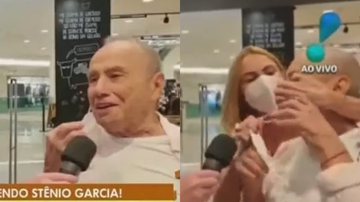 Stênio Garcia foi puxado por sua esposa durante uma entrevista e deu o que falar - Reprodução/RedeTV!
