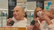 Stênio Garcia foi puxado por sua esposa durante uma entrevista e deu o que falar - Reprodução/RedeTV!