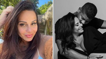 Viviane Araújo agarra o marido em ensaio de gestante e exibe barrigão no limite: "Casalzão" - Reprodução/Instagram